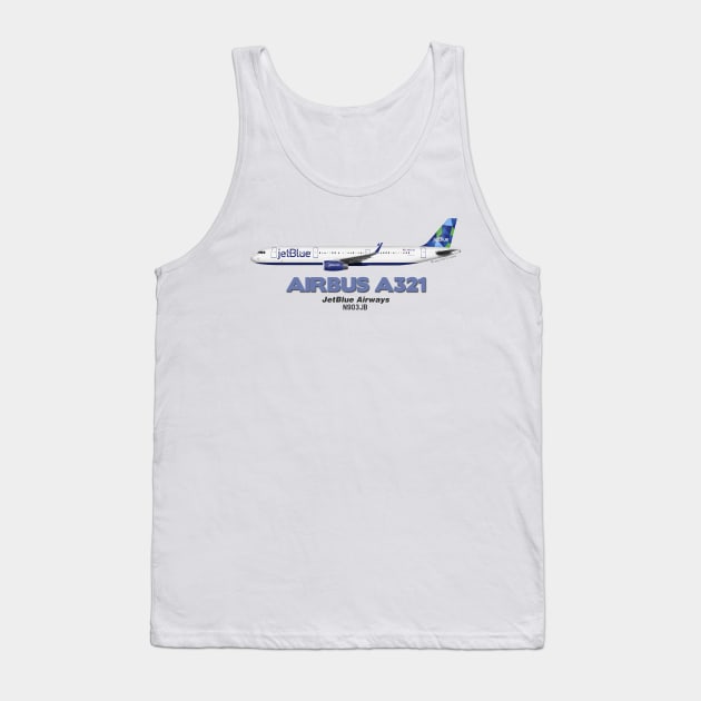 Airbus A321 - JetBlue Airways Tank Top by TheArtofFlying